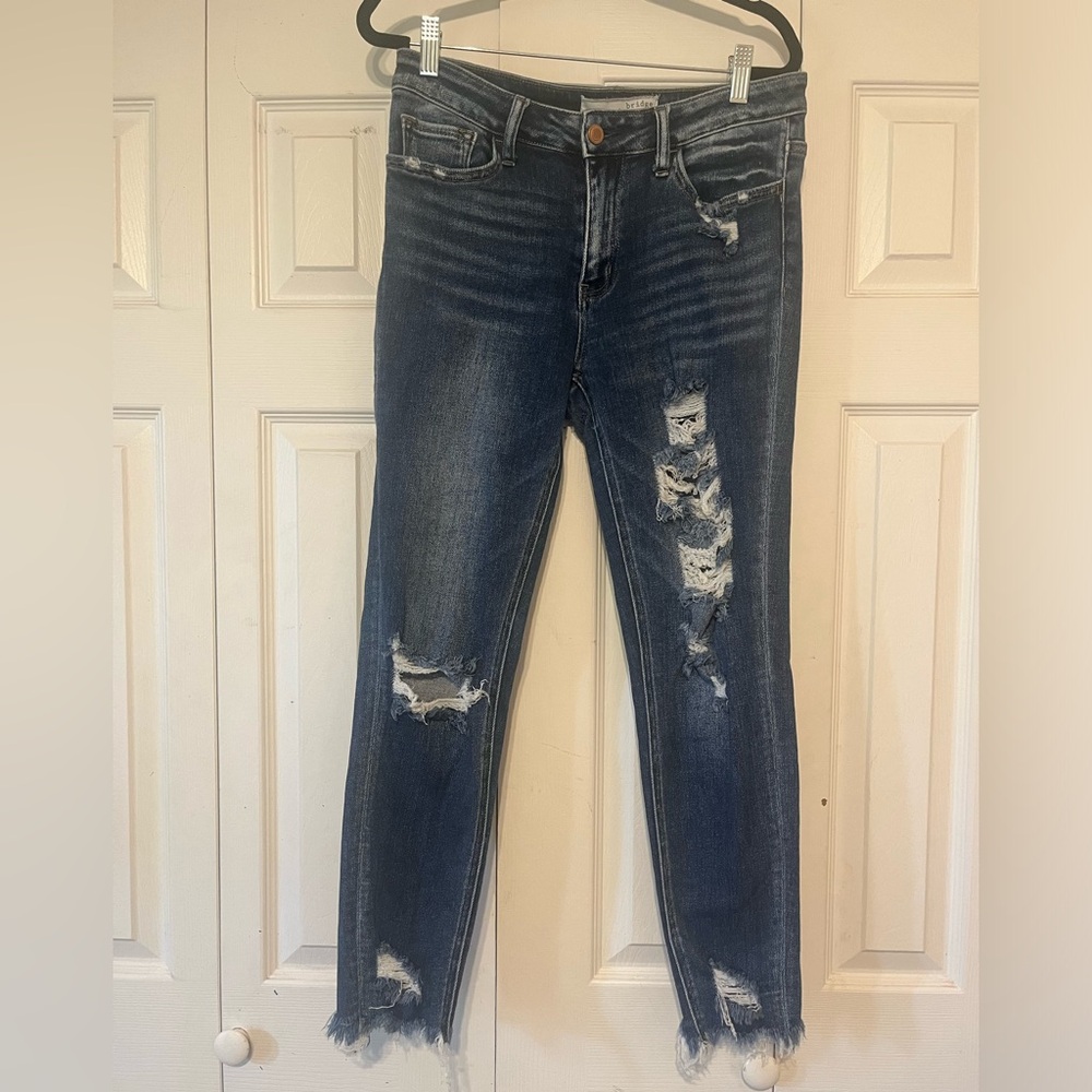 Bridge by gly womens 28 mid rise ankle skinny jeans